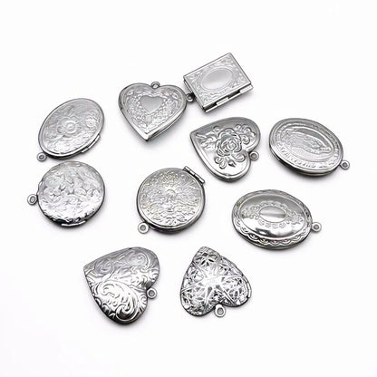 Silver Locket Pendant - With Chain
