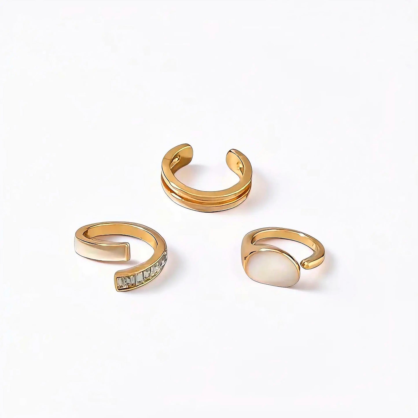 White Enamel Ring Set