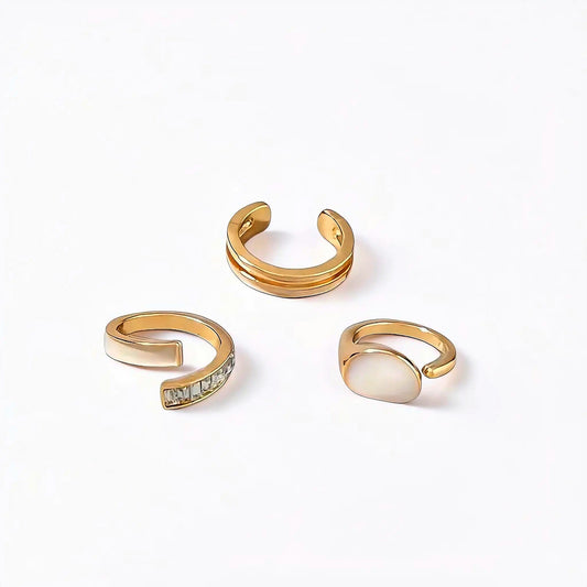 White Enamel Ring Set