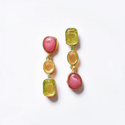 Rosé Glass Drop Earrings