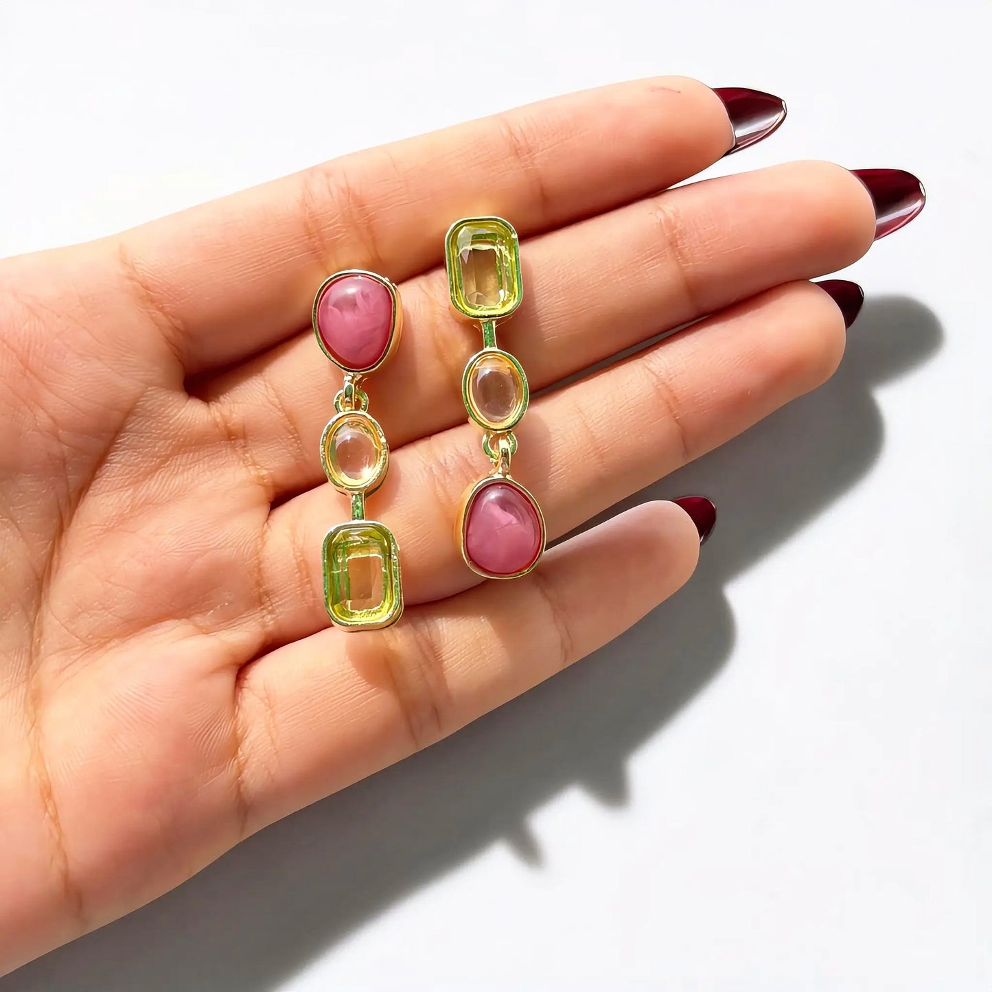 Rosé Glass Drop Earrings