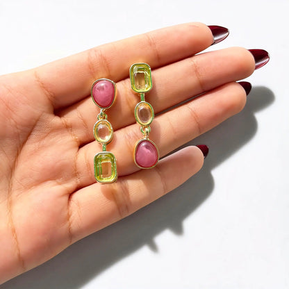 Rosé Glass Drop Earrings