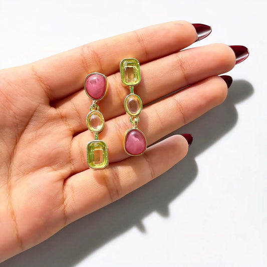 Rosé Glass Drop Earrings