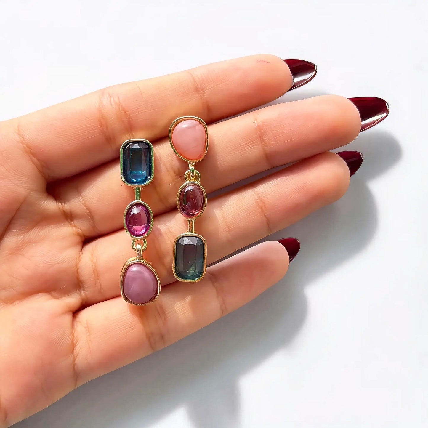 Ink Glass Drop Earrings
