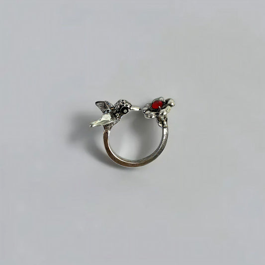 Hummingbird Flower Ring