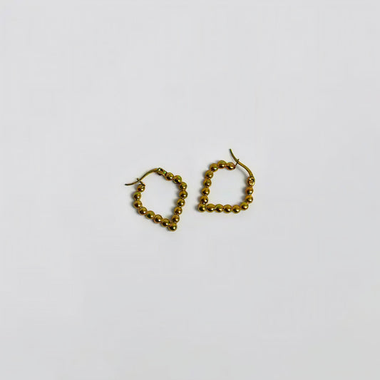 Beaded Heart Hoops