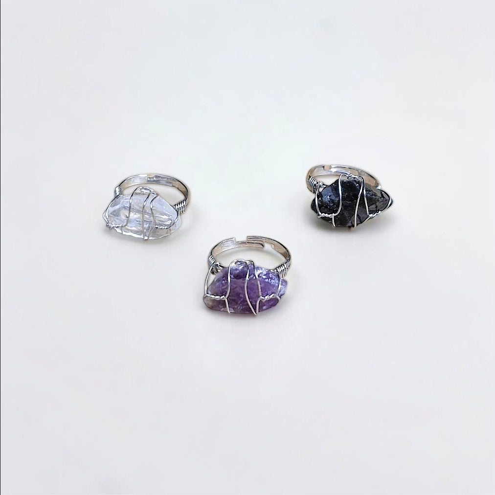 Wire Wrapped Crystal Ring