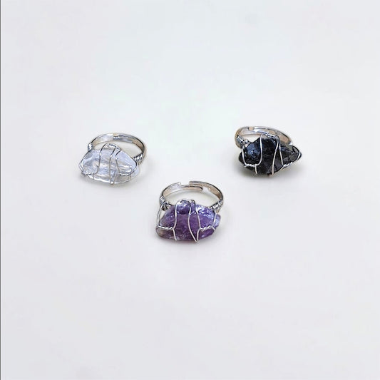 Wire Wrapped Crystal Ring