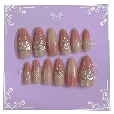 Silver Bow Press-On Nails