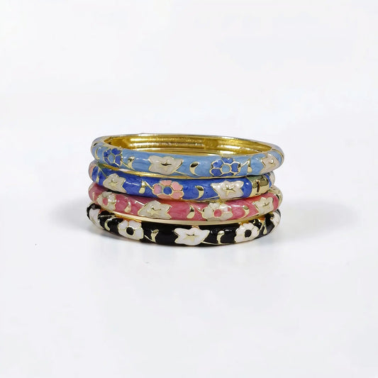 Starflower Enamel Bangle