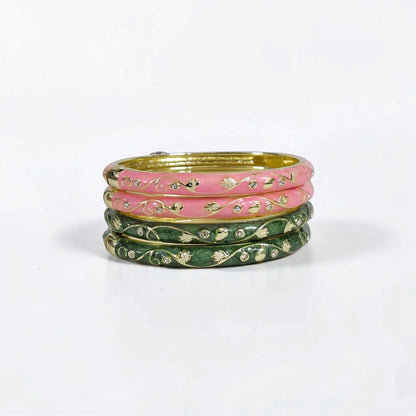 Leafy Vine Enamel Bangle