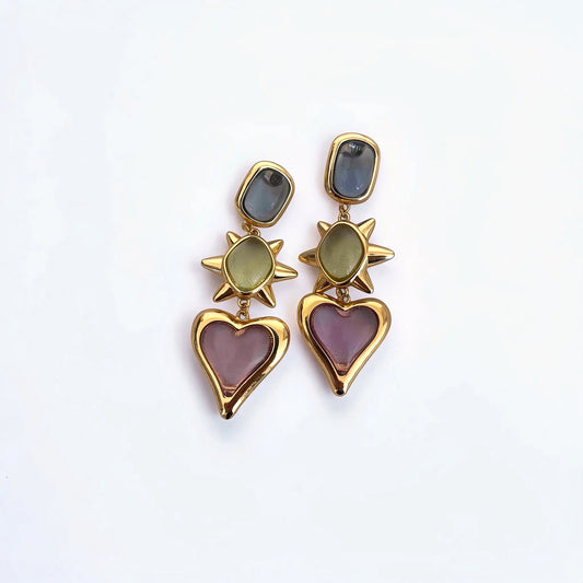Celestial Heart Drop Earrings