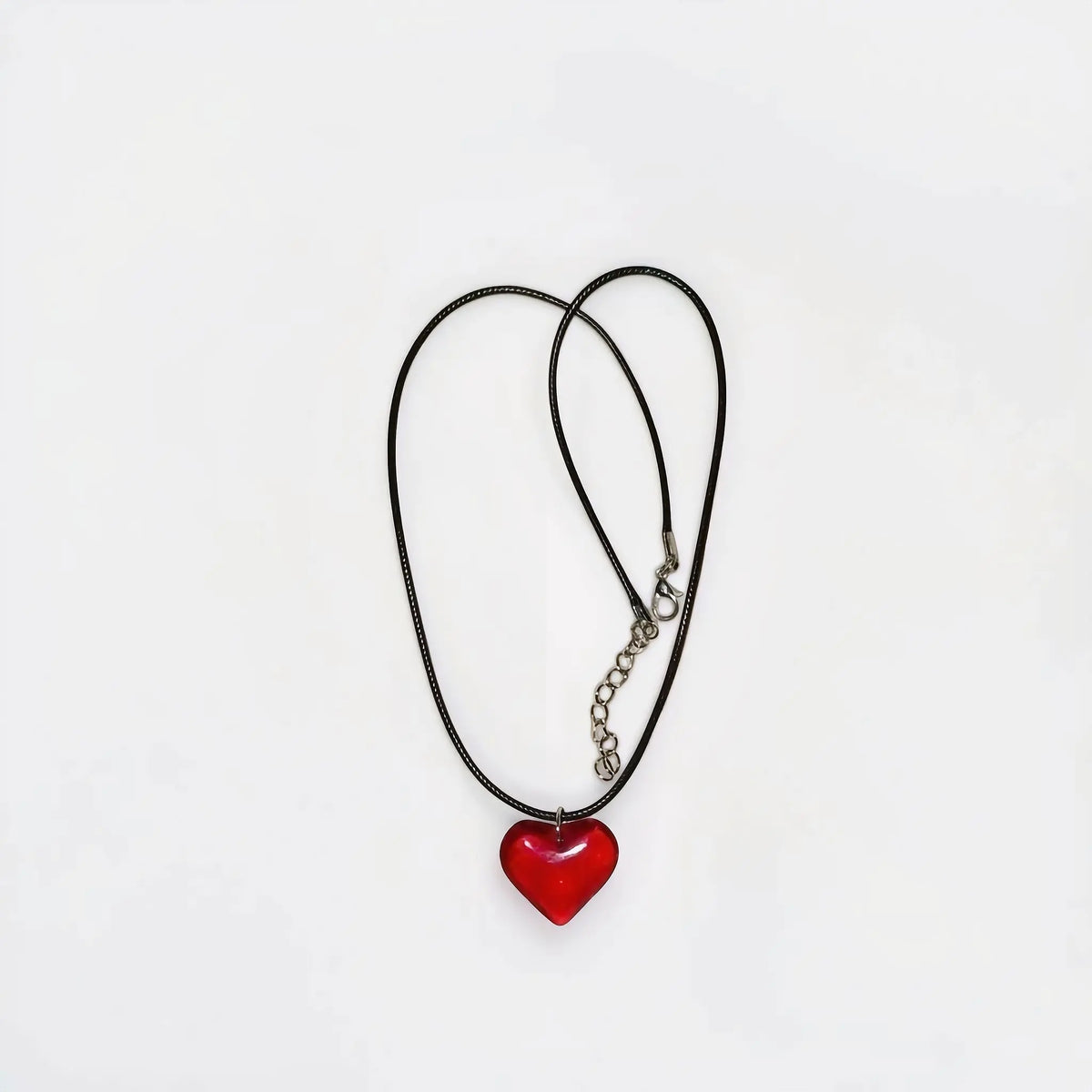Red Heart Cord Necklace