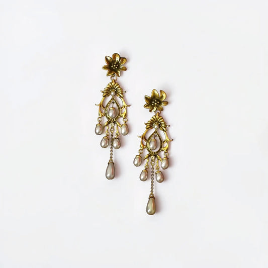 Baroque Pearl Chandelier Earrings