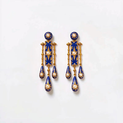 Midnight Enamel Drop Earrings