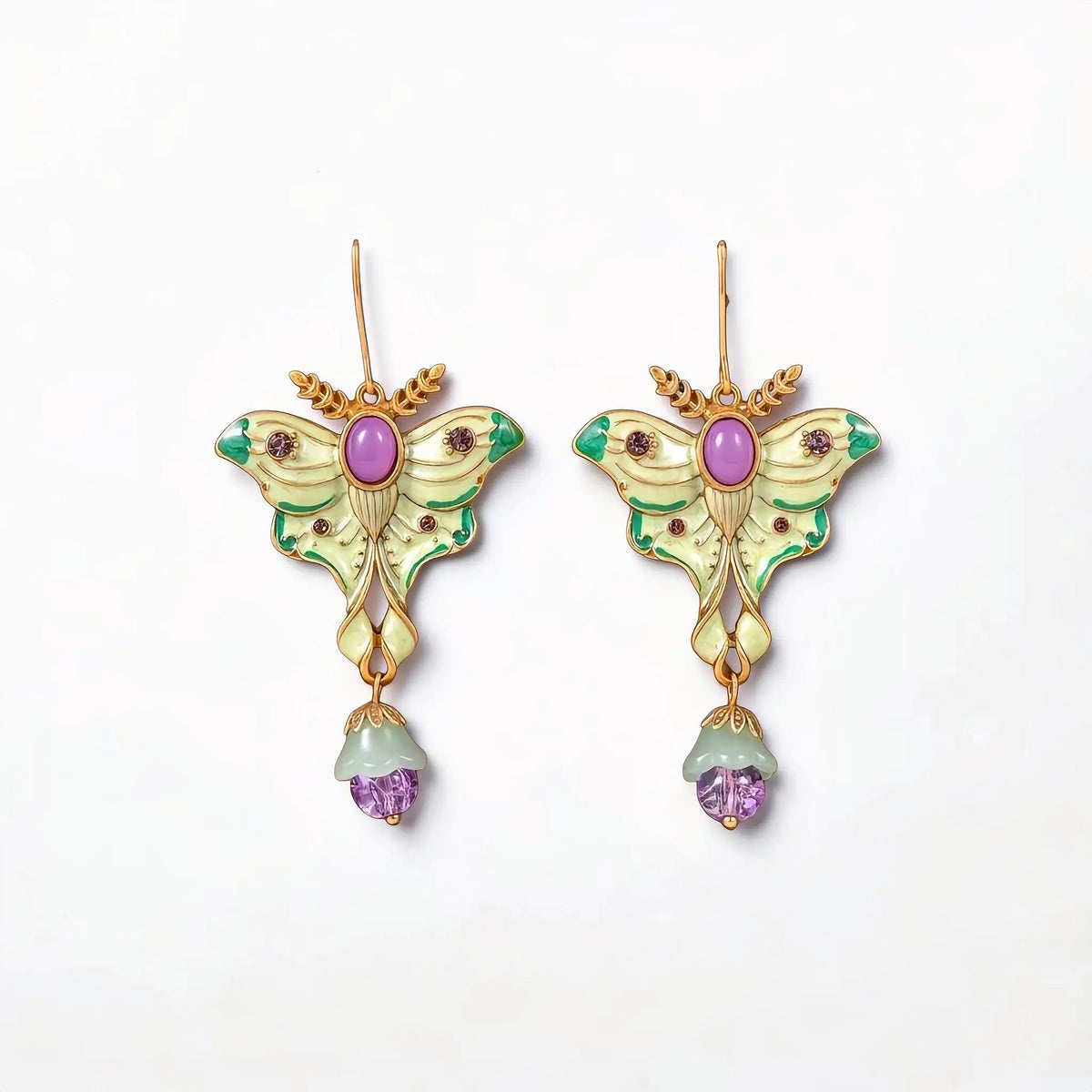Luna Moth Drop Earrings