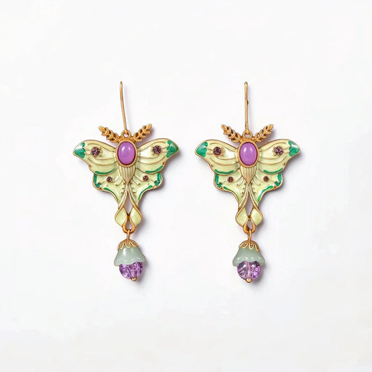 Luna Moth Drop Earrings