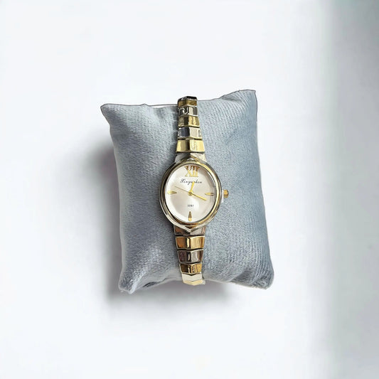 Two-Tone Oval Watch