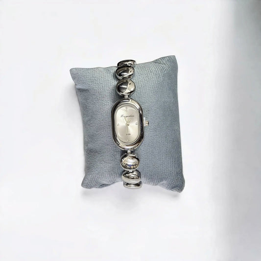 Silver Pebble Link Watch