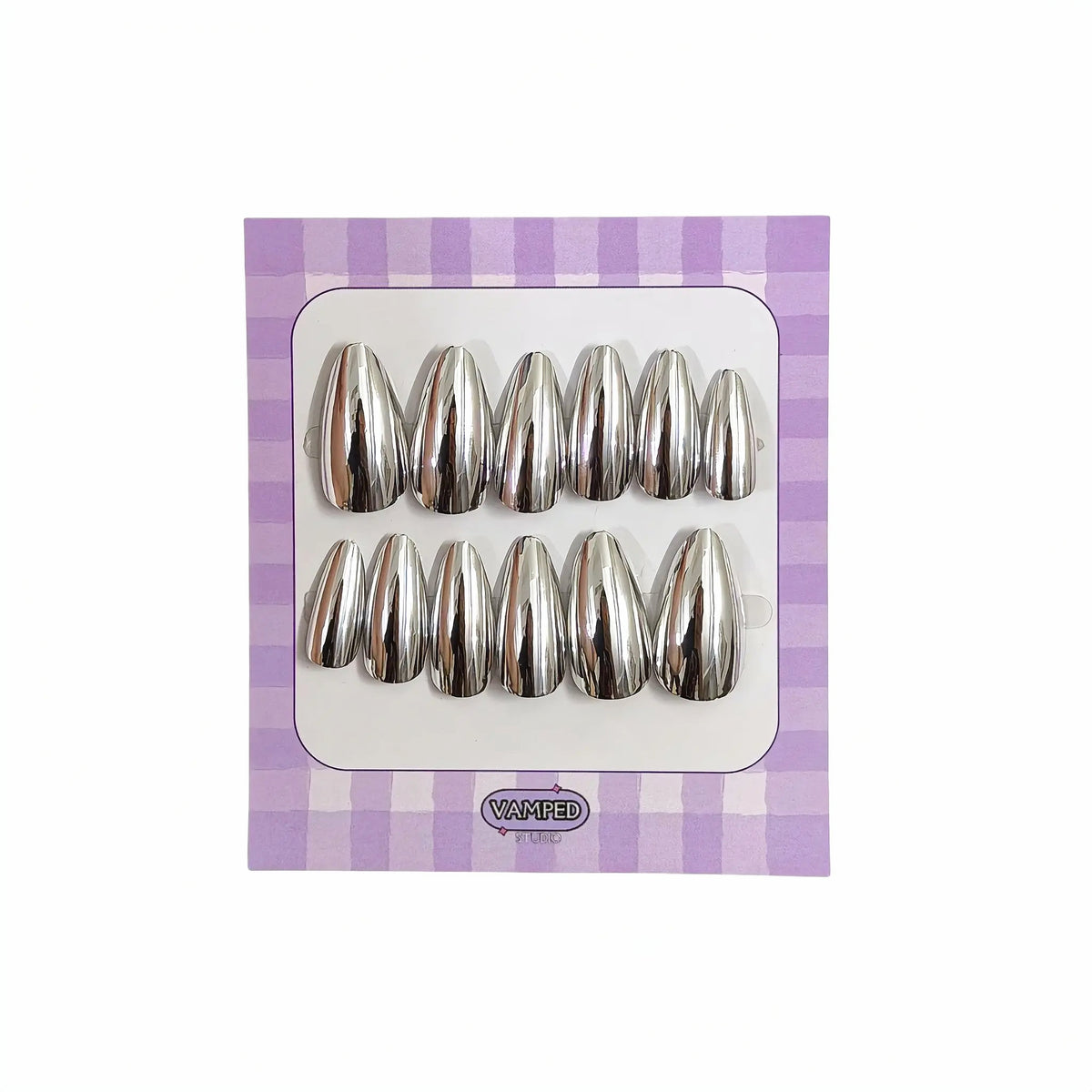 Silver Metallic Press-On Nails