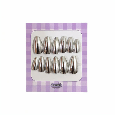 Silver Metallic Press-On Nails