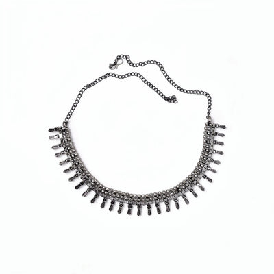 Spiked Oxidised Silver Necklace