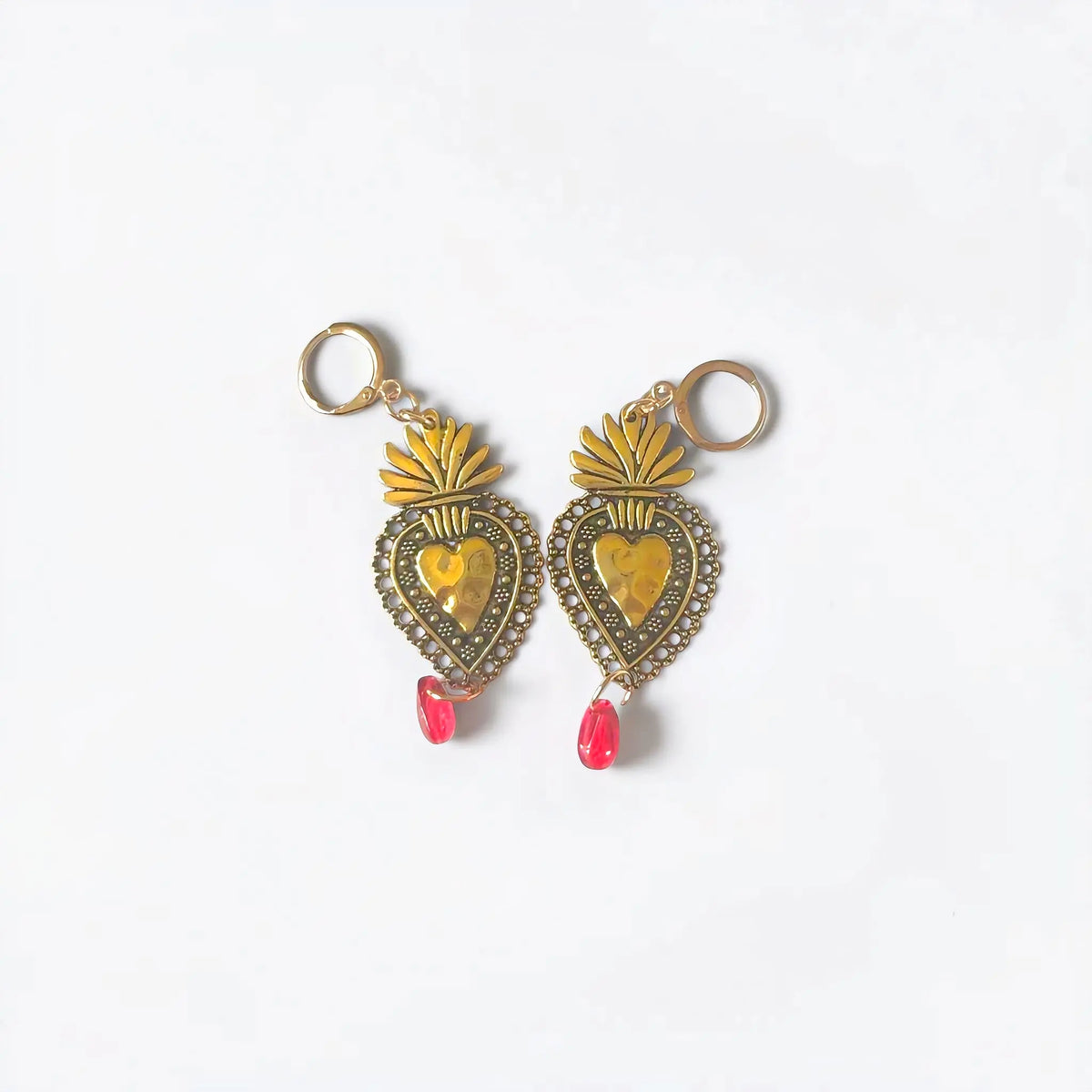 Sacred Heart Drop Earrings