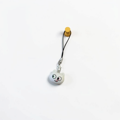 Moody Cat Phone Charm — Smug White