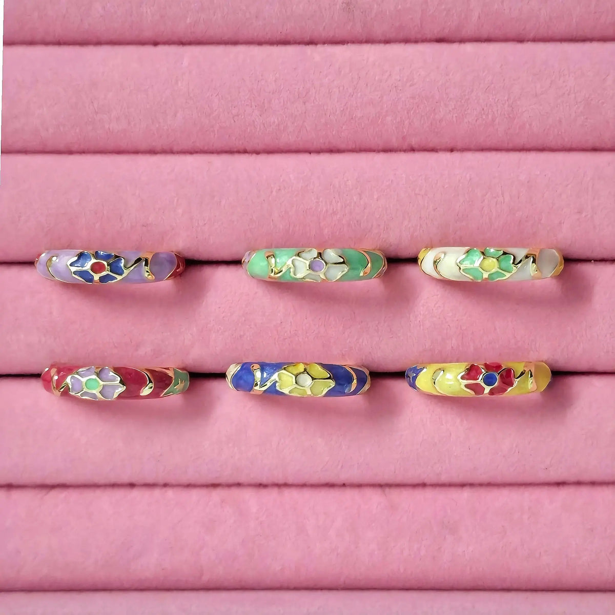 Floral Enamel Ring