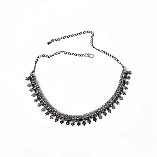 Fringe Oxidized Silver Necklace