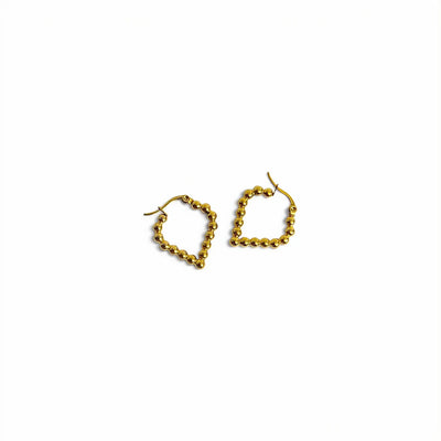 Beaded Heart Hoops