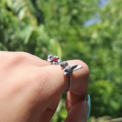 Hummingbird Flower Ring
