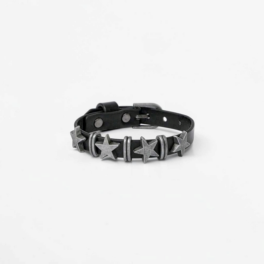 Star Studded Leather Bracelet