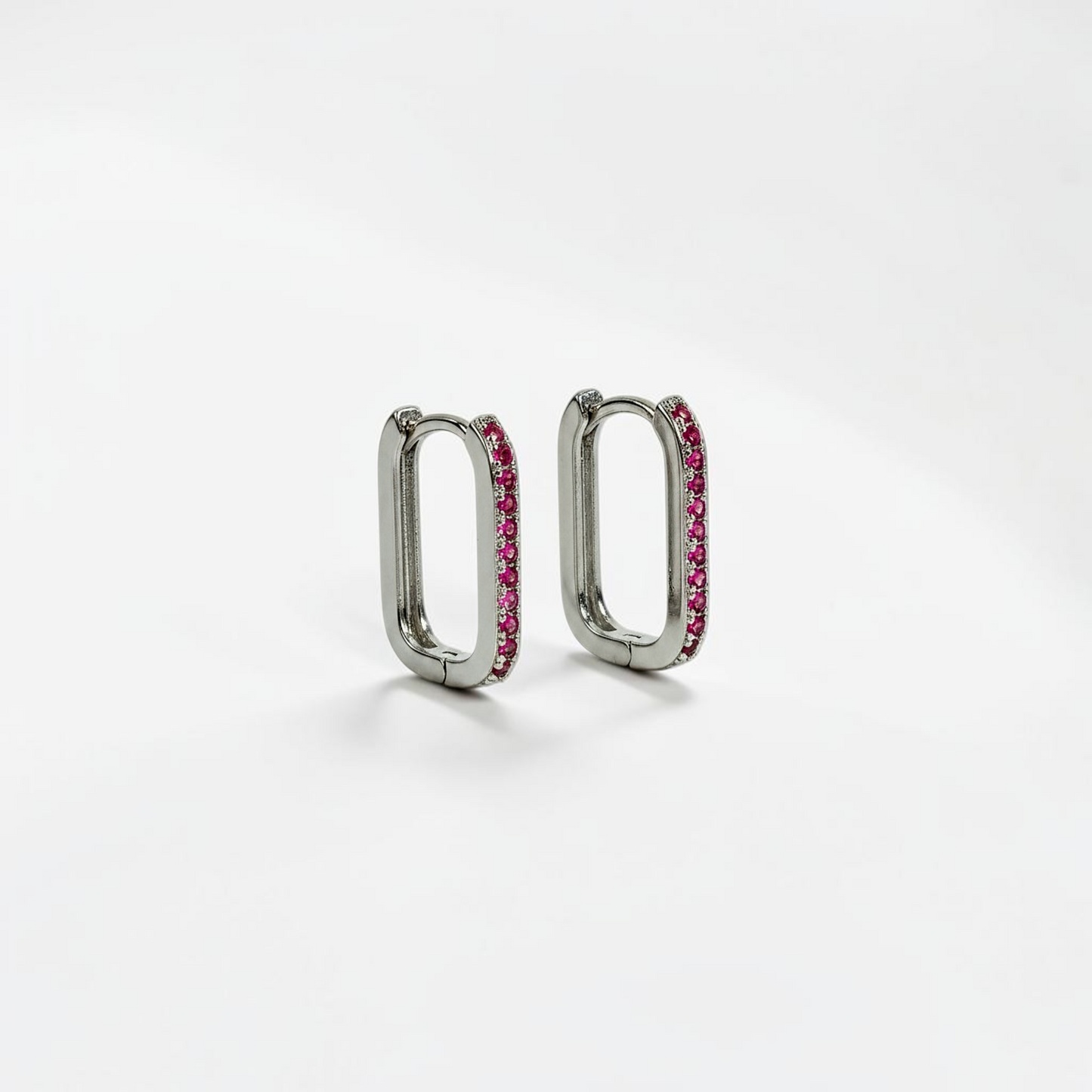 Rectangular Pavé Huggies