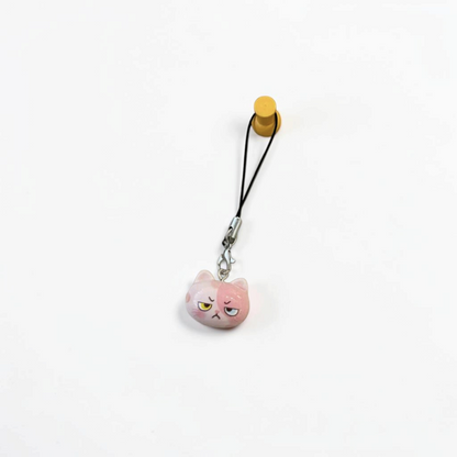 Moody Cat Phone Charm — Grumpy Pink