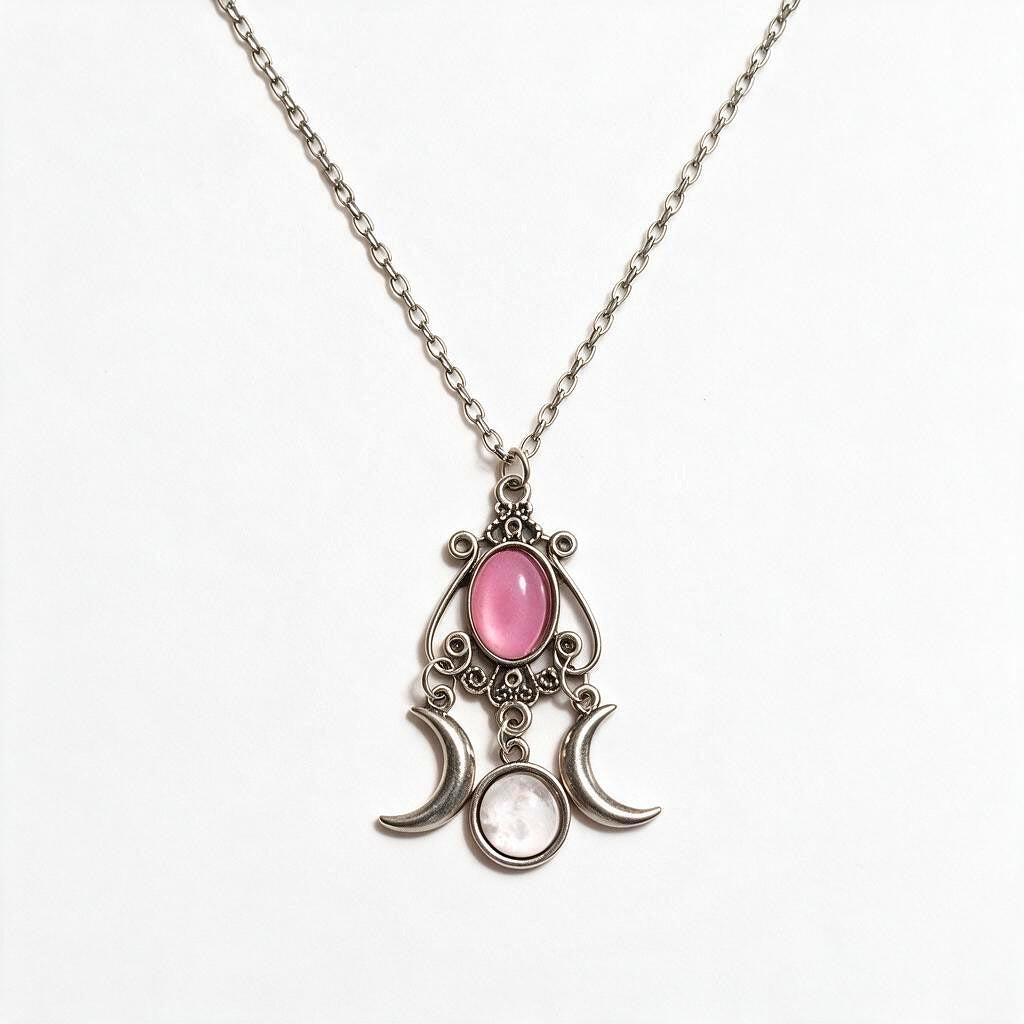 Purple Moon Pendant Necklace
