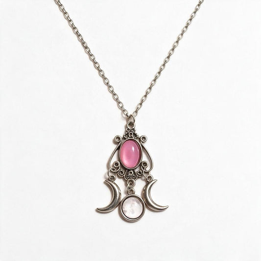 Purple Moon Pendant Necklace